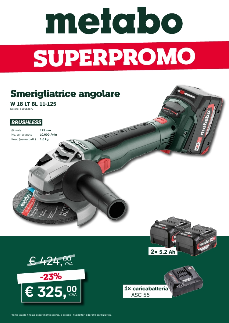 Smerigliatrice angolare W 18 LT BL 11-125